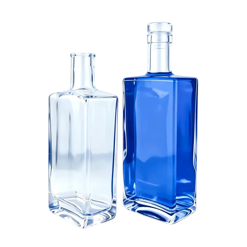 Glass gin bottle