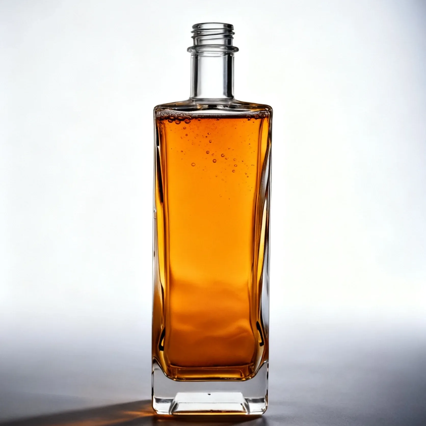 500ML Glass Spirit Bottle Square With Cap | GlassSpiritBottles.com 1