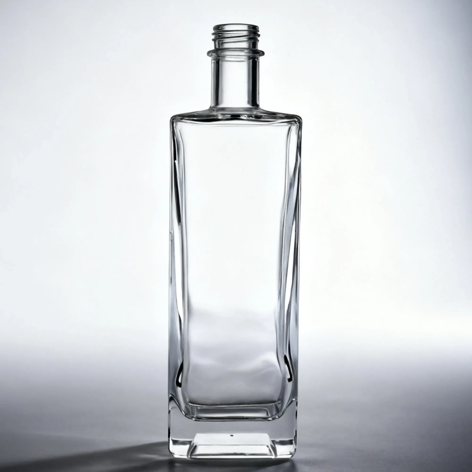 500ML Glass Spirit Bottle Square With Cap | GlassSpiritBottles.com