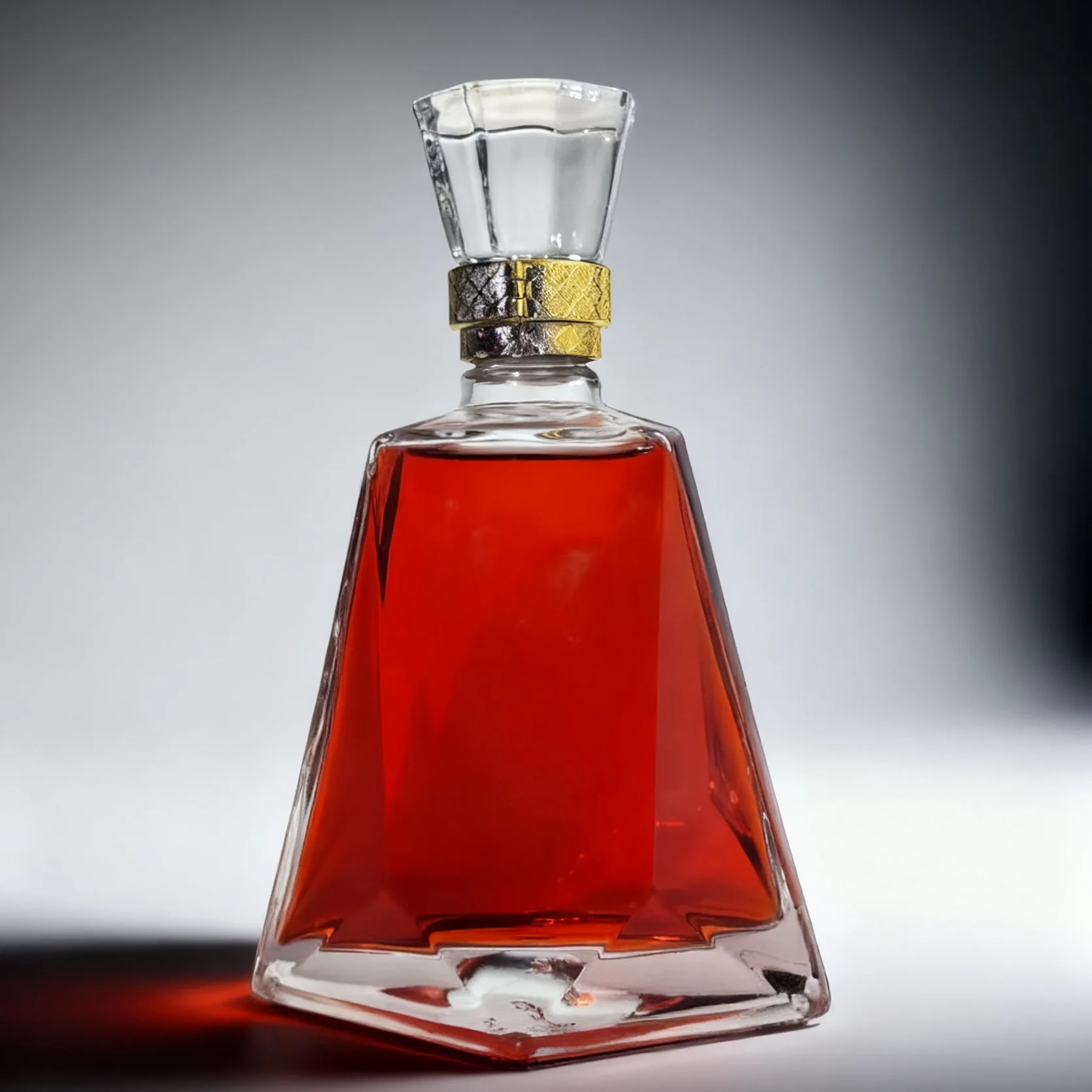 500ml Luxury Glass Bottle With Glass Top | GlassSpiritBottles.com 1