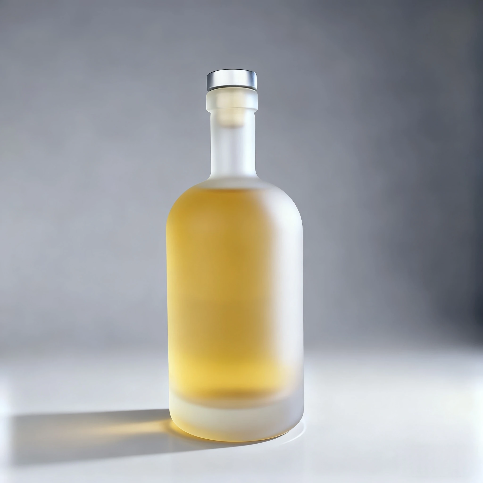 Frosted 375ml Glass Spirit Bottles With Cork | GlassSpiritBottles.com  1