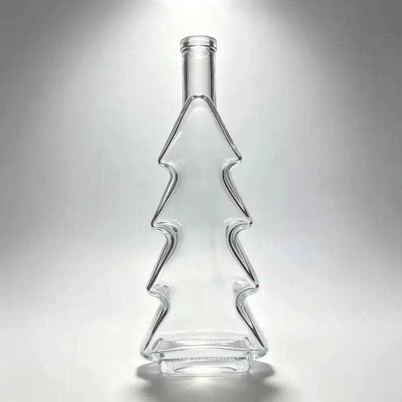 500ML CHRISTMAS TREE GLASS BOTTLE 2