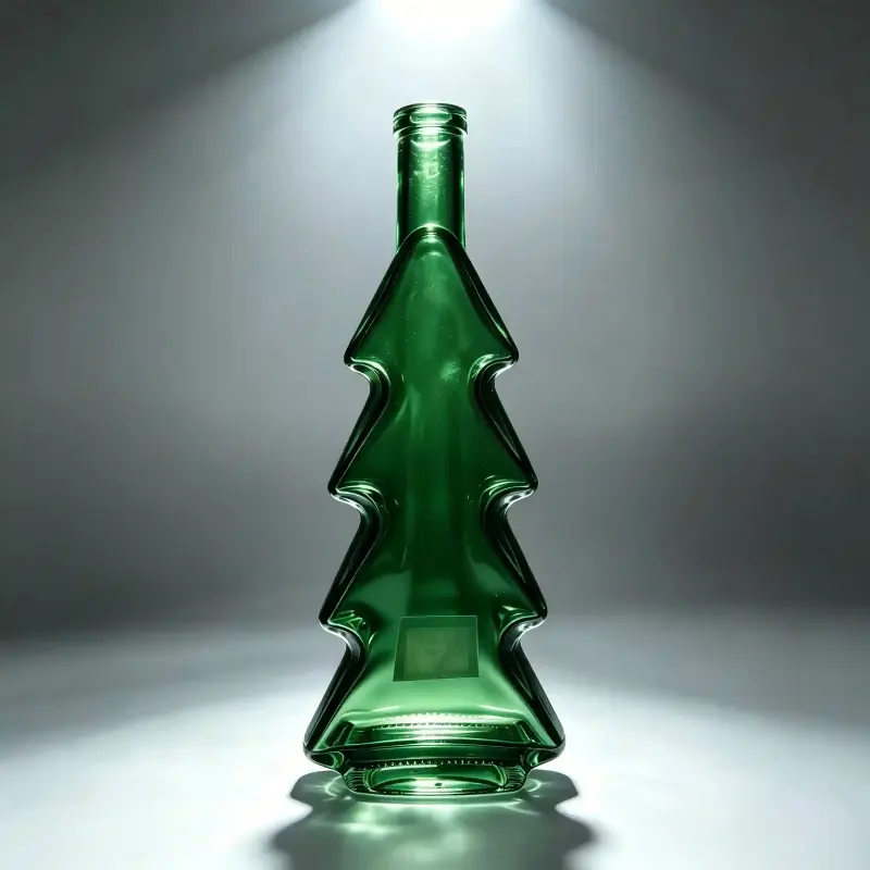500ML CHRISTMAS TREE GLASS BOTTLE 3