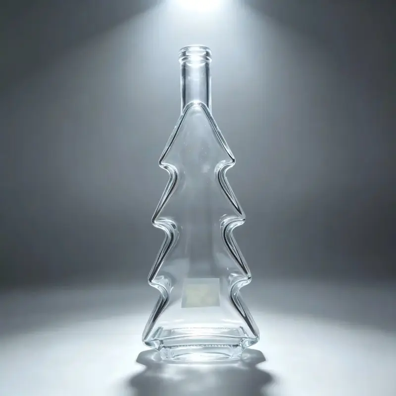 500ML CHRISTMAS TREE GLASS BOTTLE