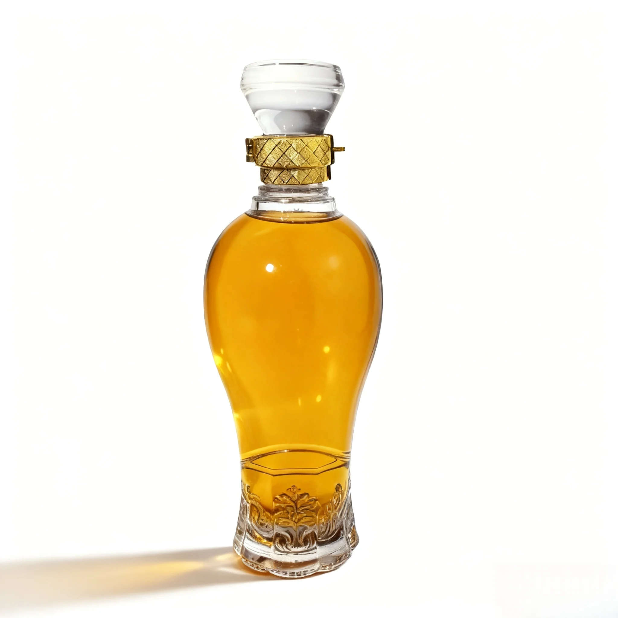 500ml Luxury Glass Bottle With Glass Cap | GlassSpiritBottles.com 1