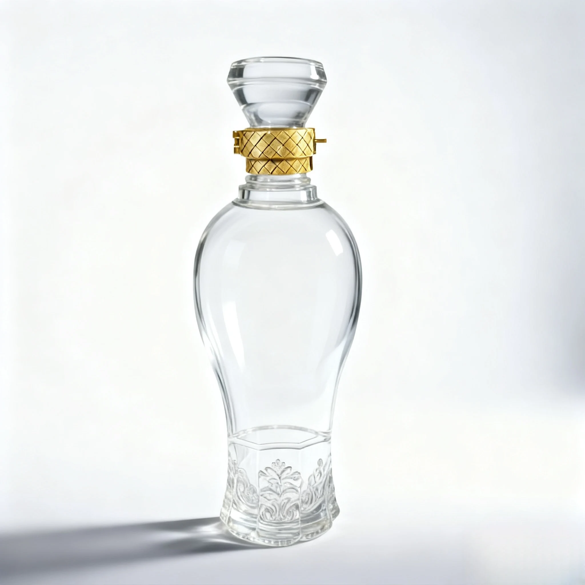500ml Luxury Glass Bottle With Glass Cap | GlassSpiritBottles.com