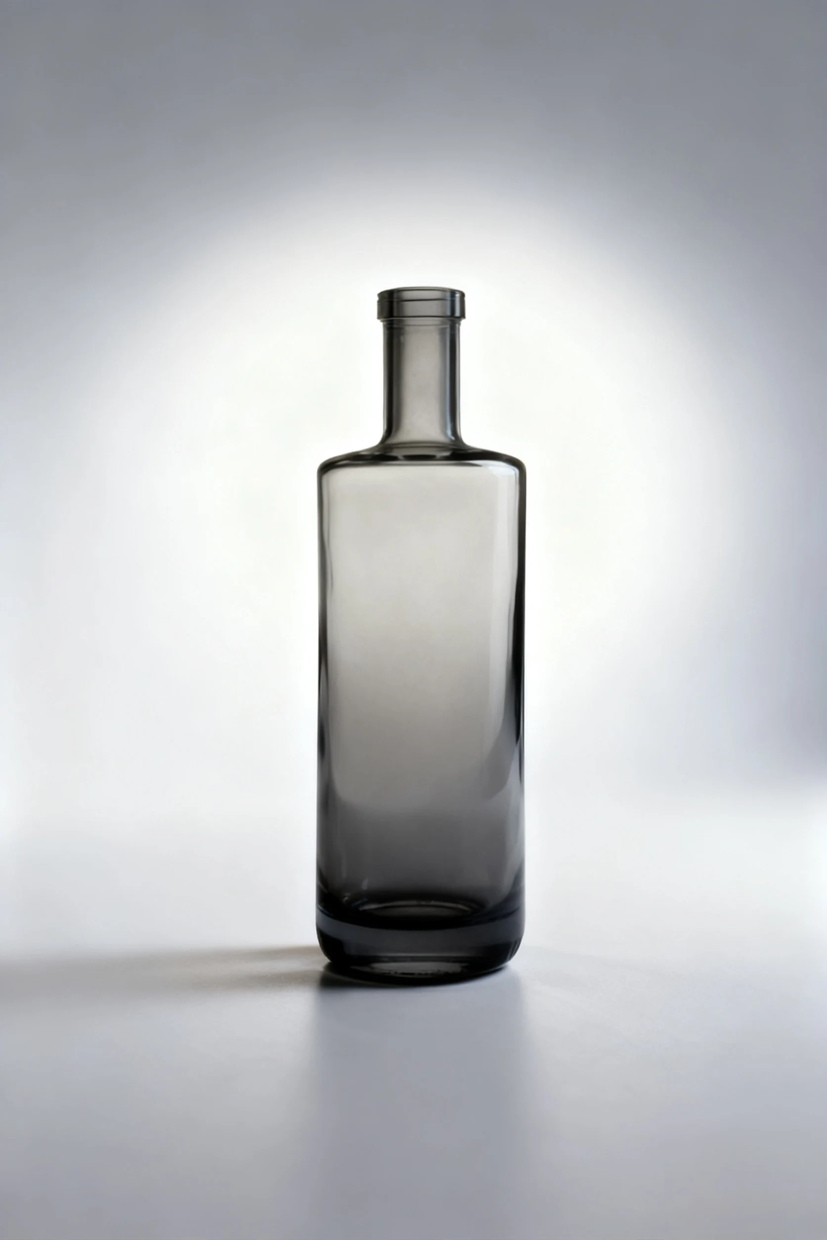 Smoky gray glass bottle