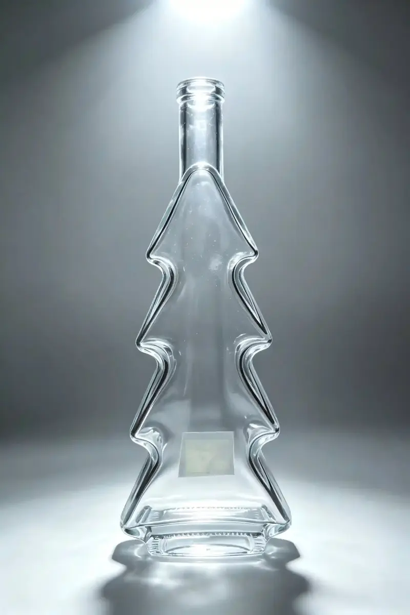 500ML CHRISTMAS TREE GLASS BOTTLE
