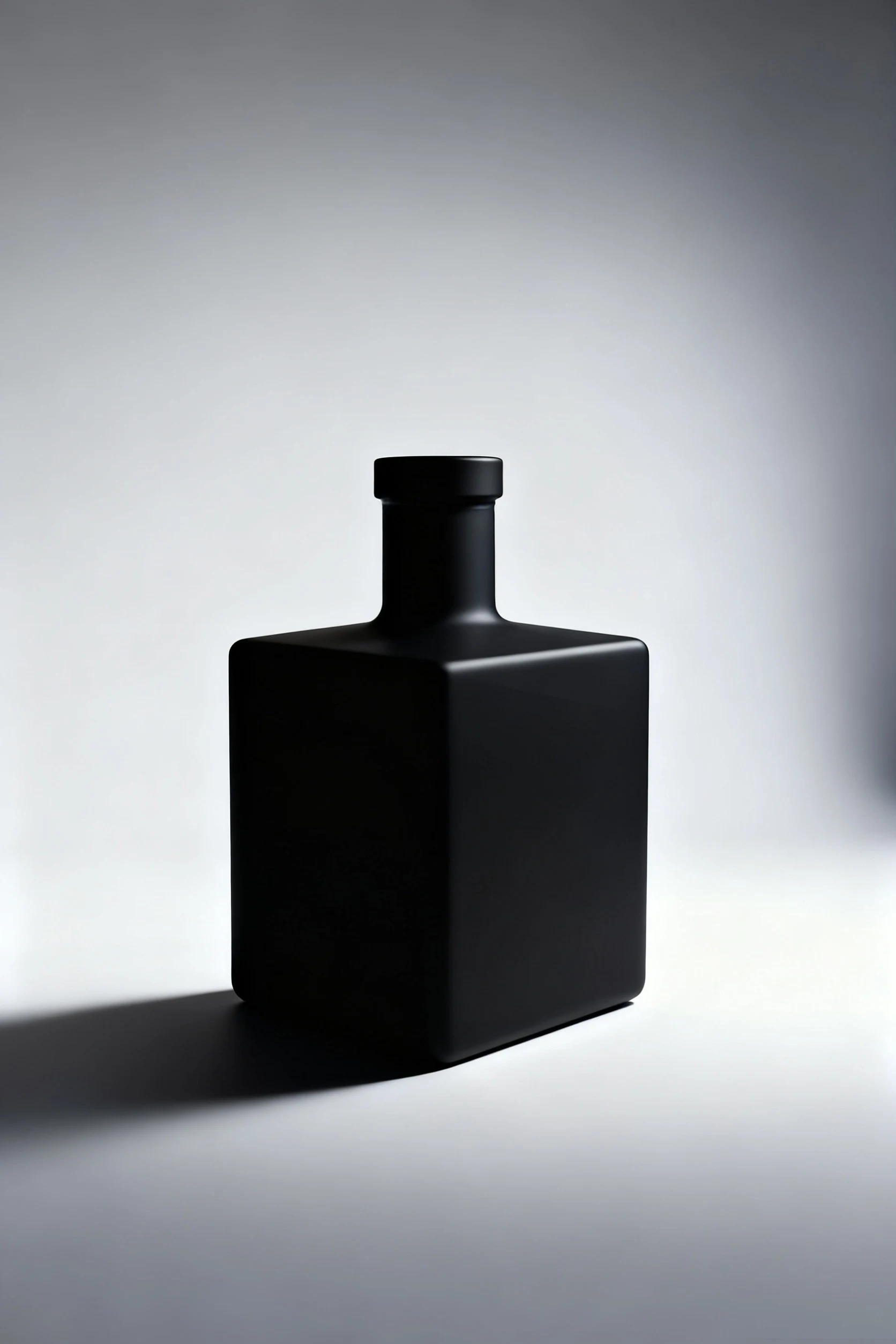 500ML Matt Black Cube Glass Spirit Bottle